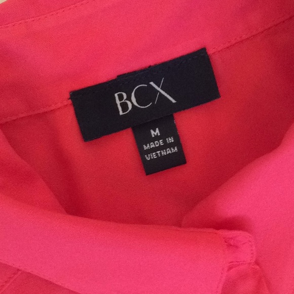 BCX SIZE M BELTED CORAL SHIRT DRESS - Picture 6 of 8